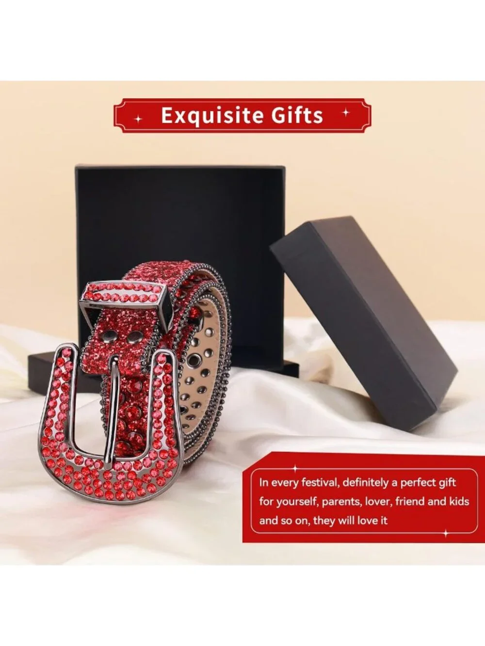 Luxury Rhinestone Belt for Men & Women | Bling Crystal Studded Western Style